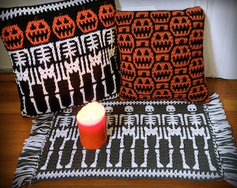 Pumpkin Head Mosaic Crochet Pattern Pack Skeleton Chart by Sixel Design