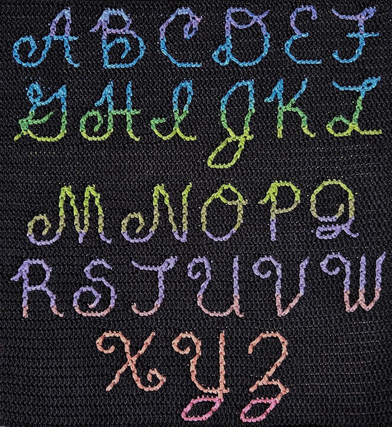Cursive Alphabet Mosaic Crochet Pattern by Sixel Design - Etsy