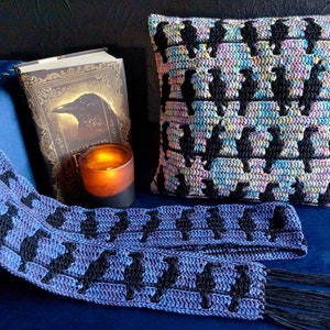Murder of Crows Mosaic Crochet Birds Pattern by Sixel Design