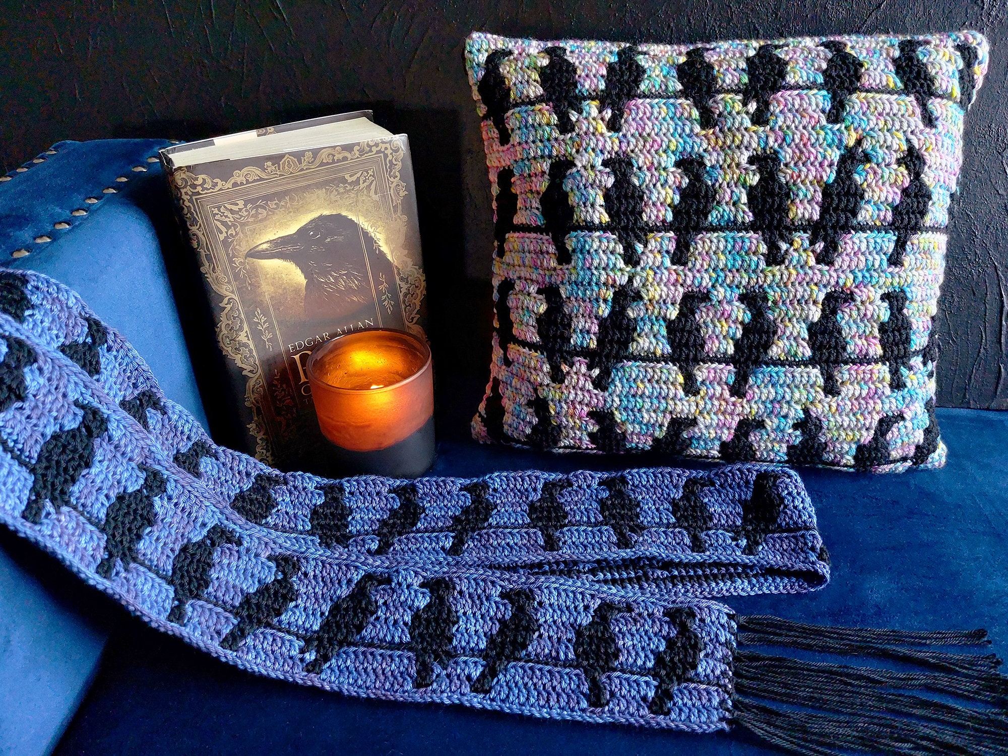 Murder of Crows Mosaic Crochet Birds Pattern by Sixel Design - Etsy