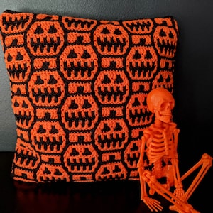 Gráfico de patrón de crochet Jack Mosaic Calabaza de Halloween de Sixel Design