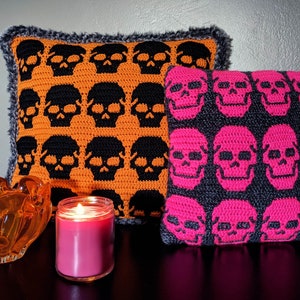 Big Skulls Mosaic Crochet Pattern Chart by Sixel Design