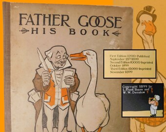 1899 FATHER GOOSE ~ L. Frank Baum & W. W. Denslow -1st Edition Geo. M. Hill Co.