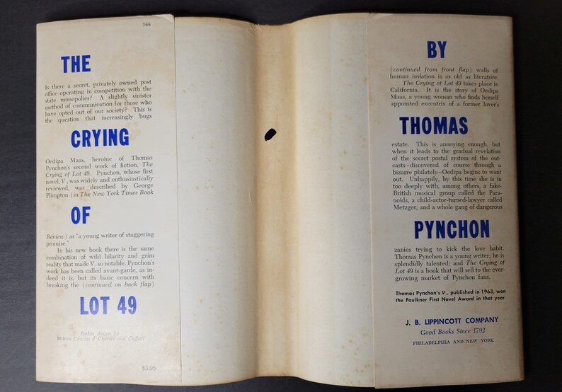 Thomas Pynchon ~ The Crying of Lot 49 ~ 1966 First Edition & Printing image 5