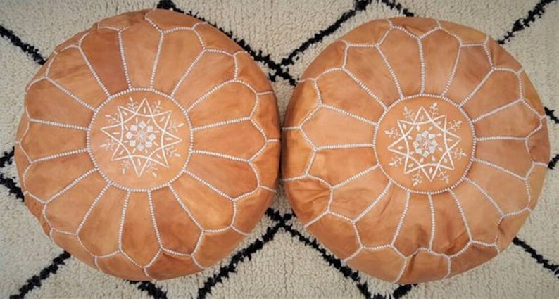 50% OFF,SET OF 2 poufs , Moroccan pouf, Berber pouf, ottoman pouf, Moroccan ottoman leather pouf,leather pouf,chairs,living room,gift 