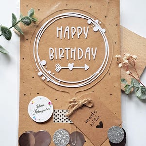 Caketopper &quot;Happy Birthday&quot; aus Acryl, rund