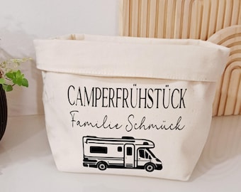 Camperfrühstück Wohnmobil // Frühstückskörbchen aus Stoff // personalisierter Frühstückskorb, Frühstücksliebe // Brotkorb