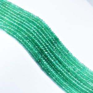 Green Onyx Faceted Rondelle Beads, Natural Green Onyx Shaded Beads, 3.5mm Green Onyx Rondelle Beads, AAA Quality Green Onyx Faceted Beads