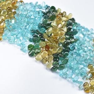 Multi Apatite Smooth Pear Shape Beads, Multi Apatite Pear Briolette Beads, Natural Multi Apatite Plain Beads, Multi Apatite Gemstone Beads