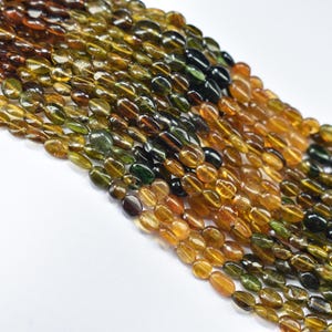 Petro Tourmaline Smooth Oval Shape Beads, 4.5X5.5-5X7mm Tourmaline Beads, Natural Tourmaline Plain Oval Beads, AAA Tourmaline Gemstone Beads