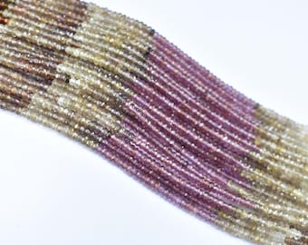3mm Tundra Sapphire Faceted Rondelle Beads, Tundra Sapphire Rondelle, Tundra Sapphire Gemstone Beads, Natural Tundra Sapphire Beads Strand