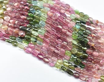 Multi Tourmaline Smooth Oval Beads, Tourmaline Plain Oval Shape Bead, Natural Multi Tourmaline 4.5X6-4.5X6.5mm, AAA Quality Tourmaline Beads