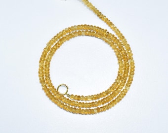 Collier Perles Citrine Facettées – Gemme Naturelle Dorée, 162 Carats, Longueur 45 Cm