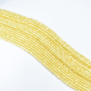 2.5mm Yellow Cubic Zircon Faceted Rondelle Beads, Zircon Rondelle Beads, Cubic Zircon Beads, 13&quot; Zircon Beads Strand, Jewelry Making Beads