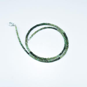 Zambian Emerald Shaded Faceted Rondelle Gemstone 16 Inch Beads Necklace, Emerald Beaded Necklace 2.5-3.5mm, Natural Emerald Necklace