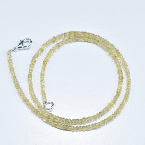 Citrine Faceted Rondelle Gemstone Beaded Necklace 3mm, Natural Citrine Beads Necklace, Citrine Jewelry Necklace, Citrine Handmade Necklace