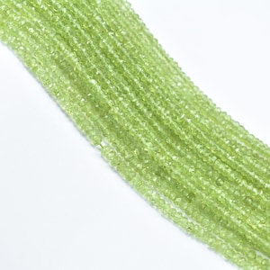 Peridot Faceted Rondelle Beads, 3.5mm Peridot Gemstone Beads, Natural Peridot Faceted Beads, Peridot Rondelle Shape, Peridot Wholesale Beads
