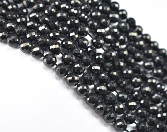 Buy 5 Mm Black Spinel Round Faceted Beads, Black Spinel Faceted Balls, Length 16 Online in India