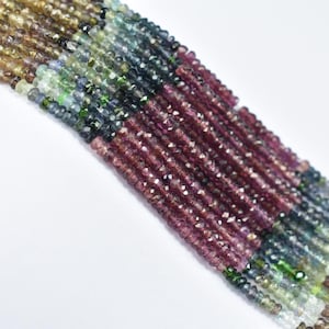 2.5-3mm Tundra Sapphire Faceted Beads, Natural Tundra Sapphire Rondelle Beads, AAA Tundra Sapphire Gemstone Beads, Tundra Sapphire Beads