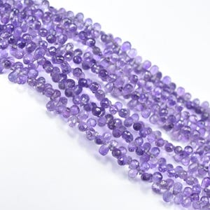 Purple Amethyst Faceted Drops Beads, Amethyst Briolette Beads, AAA Quality Amethyst Faceted Teardrop Beads, Natural Amethyst Gemstone Beads