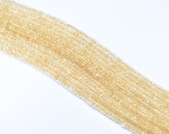 Natural Citrine Faceted Beads 3mm, Citrine Rondelle Shape Beads, Citrine Gemstone Beads, Citrine Beads Strand, Citrine Jewelry Making Beads