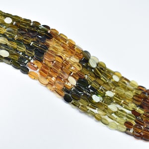 Petro Tourmaline Smooth Oval Shape Beads, Natural Tourmaline Flat Oval Beads,  AAA Tourmaline Plain Beads, Petro Tourmaline Gemstone Beads