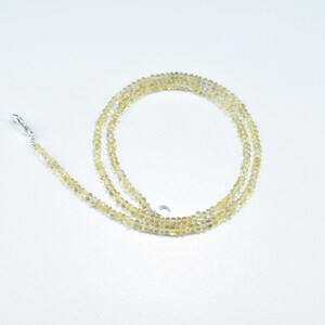 Citrine Smooth Rondelle Gemstone Beaded Necklace 3-3.5mm, Natural Citrine Plain 16 Inch Beads Necklace, Citrine Handmade Necklace