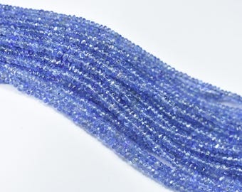 Tansanit facettierte Rondelle Perlen 3-3.5 mm, natürliche Tansanit Rondell, Tansanit facettierte Perlen AAA Qualität, Tansanit Schmuck machen Perlen