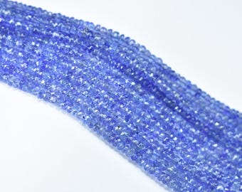 Top-Qualität Tansanit facettierte Rondell Perlen, natürliche Tansanit Perlen 3-4 mm, Tansanit Edelstein Perlen, Tansanit Rondell Perlen, Tansanit
