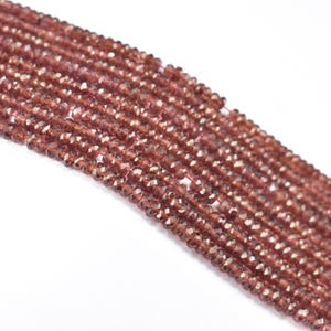 AAA Mozambique Garnet Faceted Rondelle Beads, 3.5-4mm Garnet Faceted Beads, Natural Garnet Rondelle Beads, Red Garnet Beads, Gemstone Beads