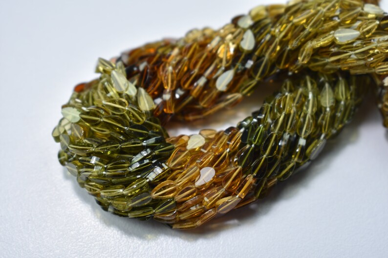 Natural high quality petrol tourmaline flat pear shape gemstone beads 13 inch 1 strand 3X5mm to 3X6mm approx