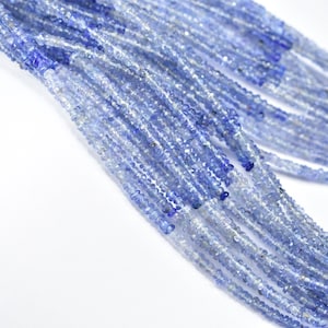 AAA Quality Tanzanite Faceted Rondelle Beads, Tanzanite Shaded Faceted Beads, Natural Tanzanite Rondelle 2.5-3mm, Tanzanite Gemstone Beads