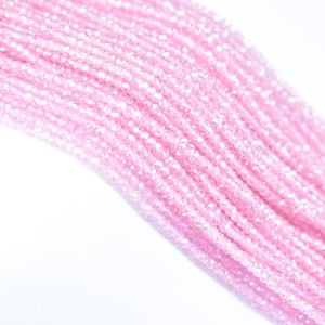 Pink Cubic Zircon Faceted Rondelle Beads, Pink Cubic Zircon Rondelle Beads, 2mm Zircon Micro Faceted Beads, Zircon Gemstone Beads, Zircon