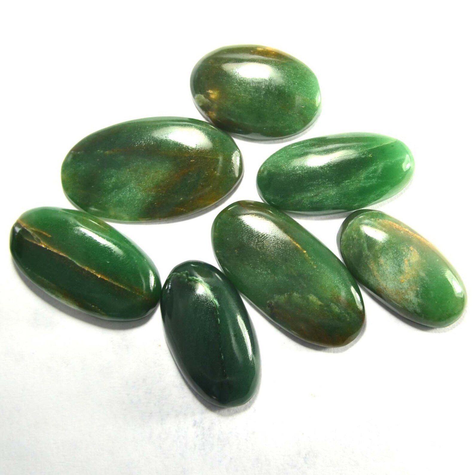 7 Piece Lot 100%Natural Green jade Cabochon 279.60 Carat | Etsy