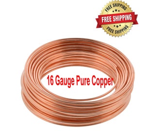 16 Gauge Pure Copper Wire, Soft Raw Copper Round Wire, Wire Wrapping Craft Wire, Soft Copper Jewellery Making Wire, Tarnish Resistant