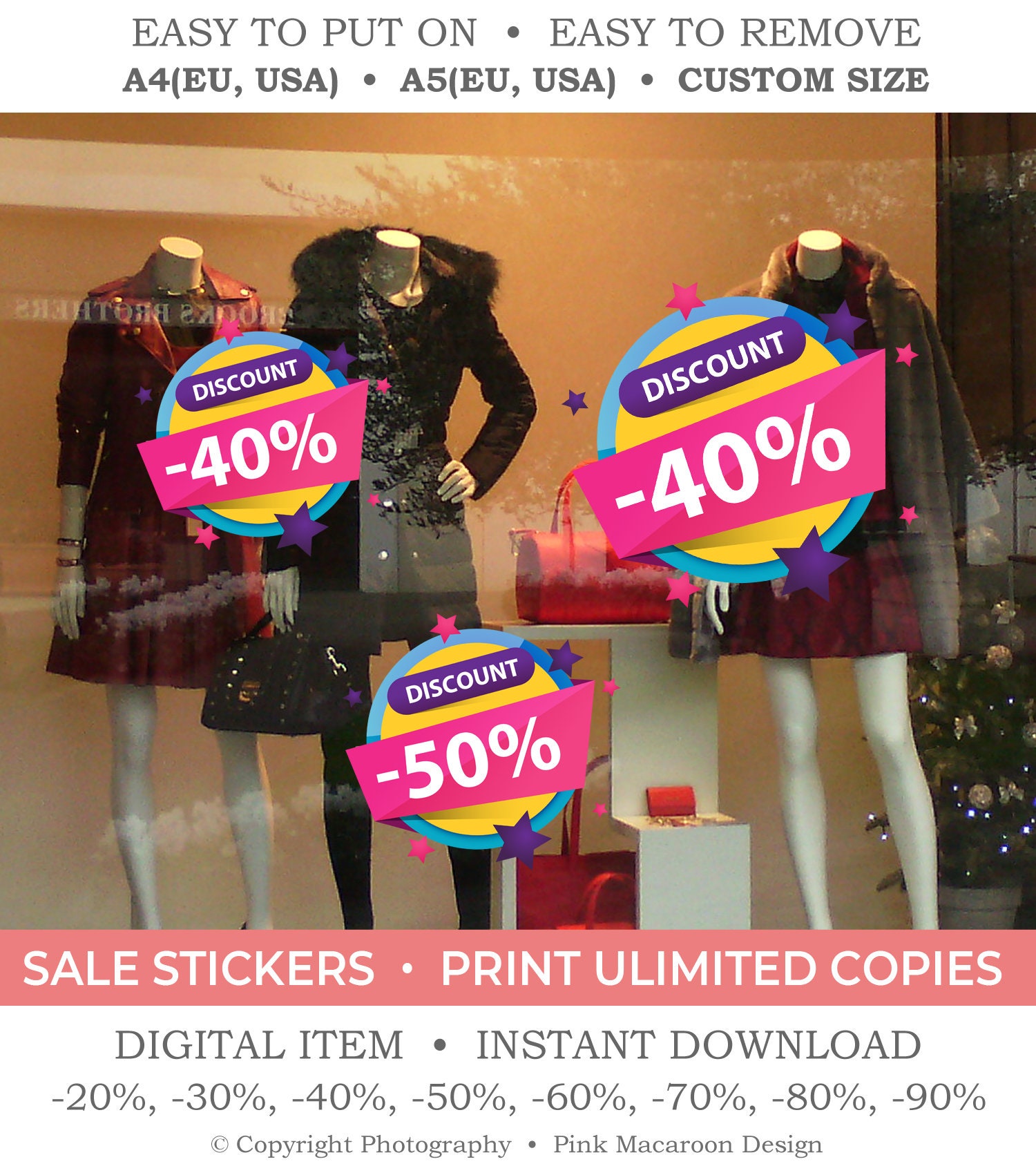 Sale Window Sticker Template, Printable Price reduction Decals, SS3 photograph about Printable Window Sticker identified as Sale Window Sticker Template, Printable Discounted Decals, SS3