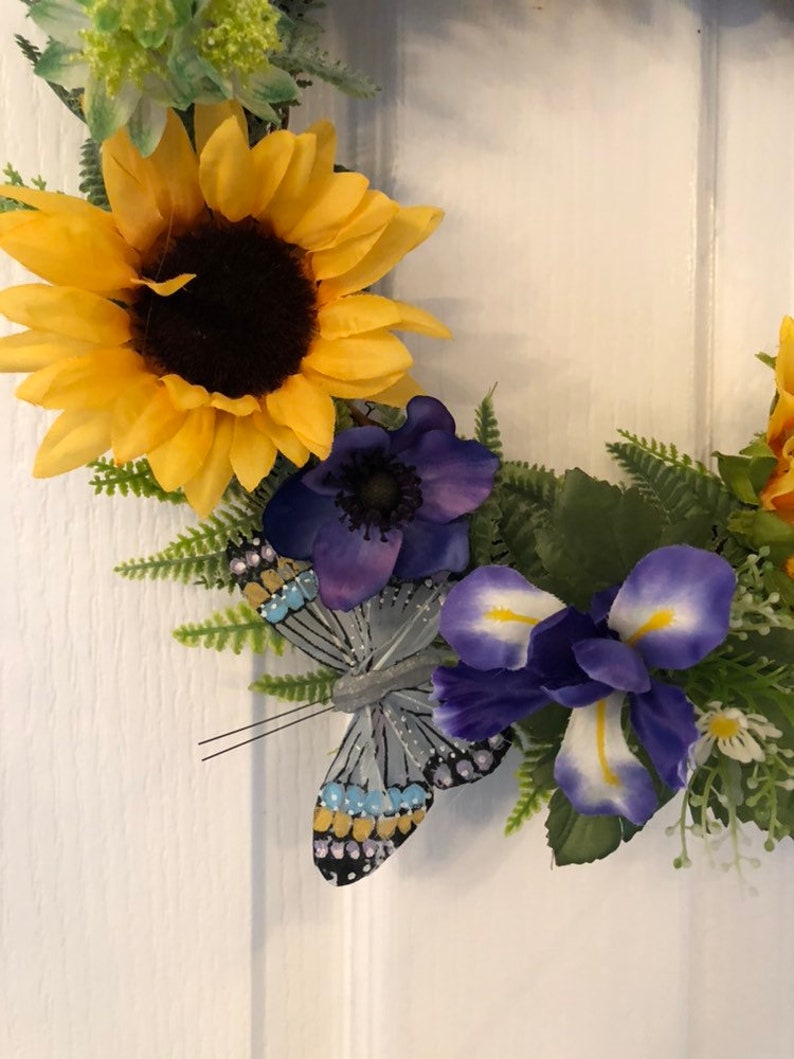 artificial flower wreath flower wreath wreath butterflies fern Floral wreath sunflowers wreath decoration wedding flower wreath