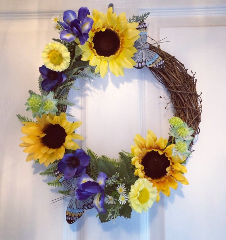 artificial flower wreath flower wreath wreath butterflies fern Floral wreath sunflowers wreath decoration wedding flower wreath