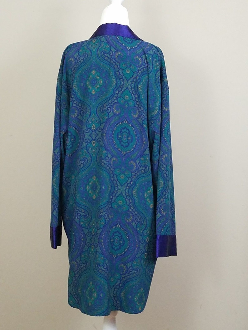 Victorias Secret Gold Label Womens Sleepshirt Pajama Top Robe Paisley Medium