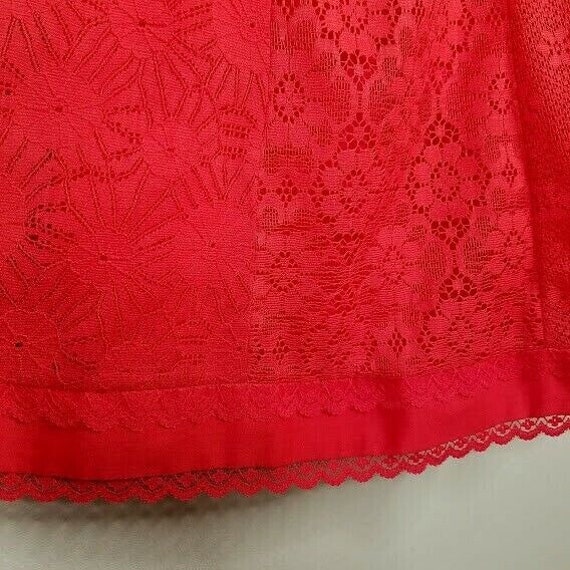 Vintage 70s Little House Creations Red Lace Blous… - image 3
