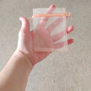 10 Pfirsich Organza säckchen - Mittlere Organzatüten 9x12 cm - Schmuck Geschenkbeutel