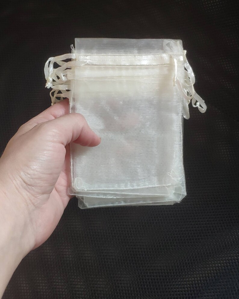 Jewellery Gift Bags 10 Beige Organza Bags Medium Organza Bags 9x 12 cm