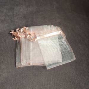 Peach Organza Bags - Small Organza Bags 9cm x 7cm - Jewellery Gift Bags - Wedding Favour Bags - Party Gift Bags - 10/20/30/40/50/100 pieces