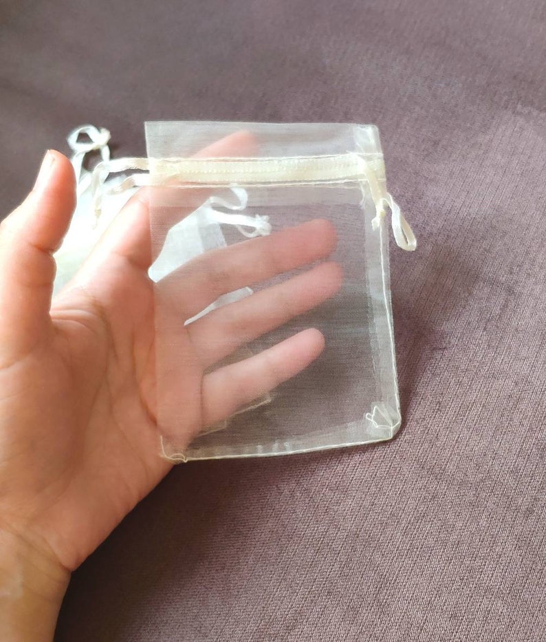 Jewellery Gift Bags 10 Beige Organza Bags Medium Organza Bags 9x 12 cm