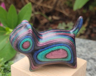 Handcrafted Wooden Rainbow Cat,Kitty Figurines Decor,Wooden Small Cat,Animals Lovers Gifts,Home Decor,Gifts for her,Birthday Gifts,Cat Gifts