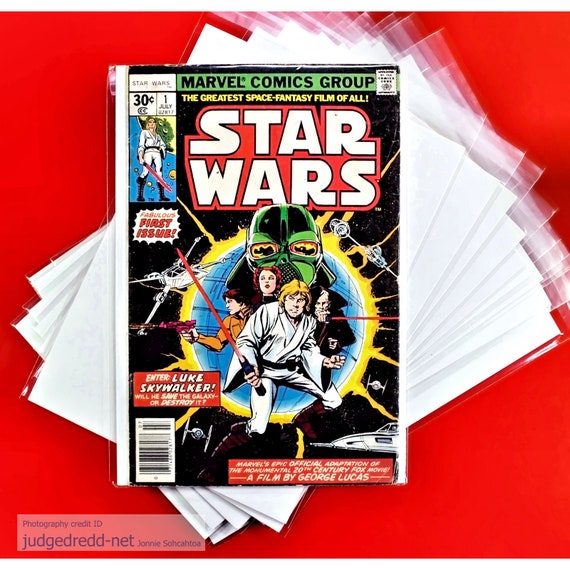 Comic Bags and Boards for Marvel Star Wars Comics. Crystal Clear Acid free Comic Bags Acid Free Comic Boards. Regular Size USA Style Etsy