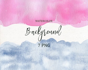 Watercolor Background Clipart, Hand Painted Background Clip Art, Pink, Violet, Grey Watercolor.