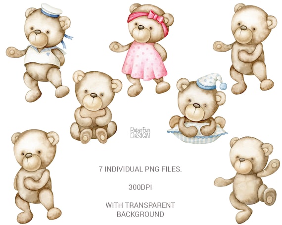 Watercolor Cute Teddy Bear, Girl, Teddy, Baby PNG Transparent Image and  Clipart for Free Download