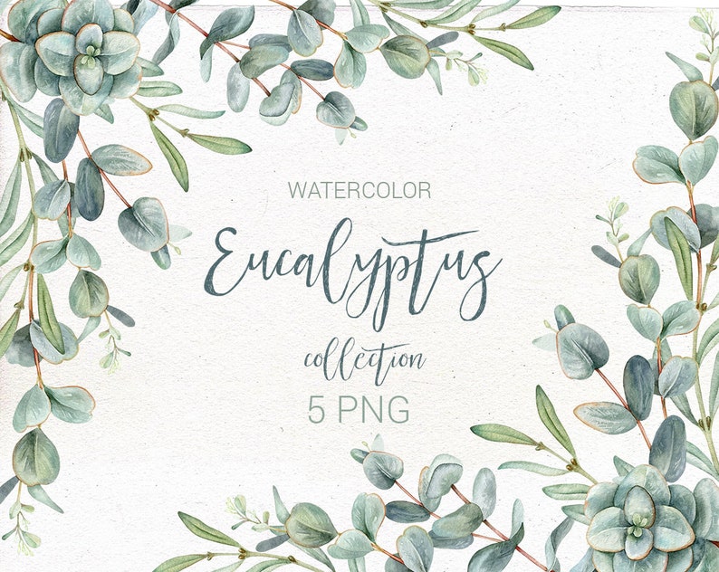 Watercolor eucalyptus arrangement Wedding Watercolor Greenery Greenery Clip Art Eucalyptus leaves DIY clipart.