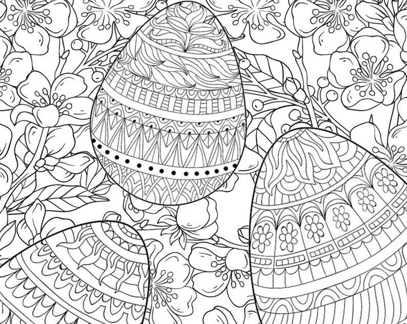 pdf jpeg printable easter eggs adult coloring page spring